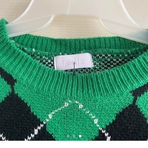 isalis argyle green sweater